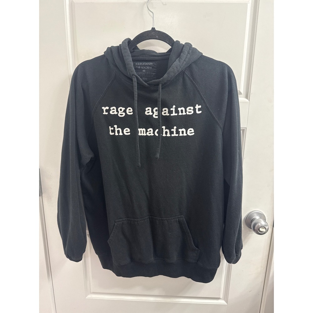 Rage Against The Machine Band Hoodie Black Graphic Sweatshirt Size 00